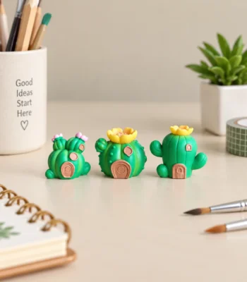 Miniature Cactus Decorative Sculpture - Image 2