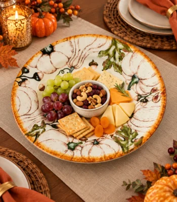 Autumn Pumpkin Ceramic Serving Platter - Image 3