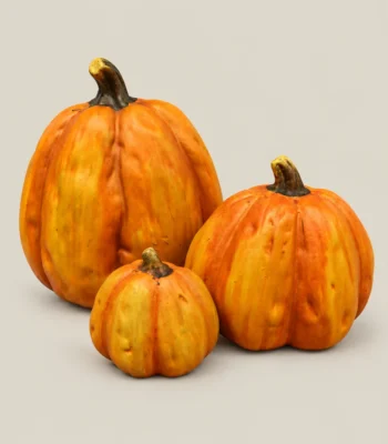 Decorative Autumn Pumpkin Figurines – Set of 3 - Image 6