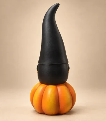 Halloween Gnome on Pumpkin Decorative Figurine