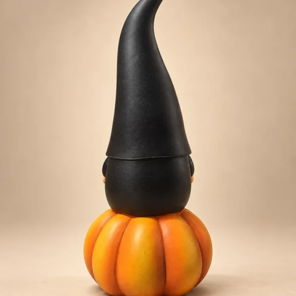 Halloween Gnome on Pumpkin Decorative Figurine