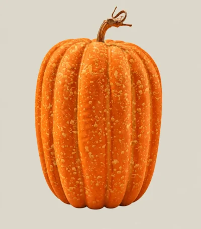 Tall Ribbed Orange Pumpkin Decorative Figurine - Image 3