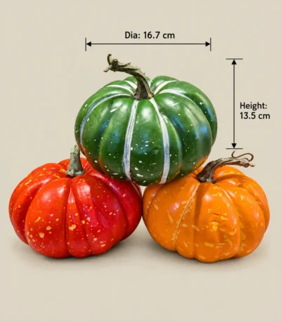 Decorative Speckled Pumpkin Figurine Set – Set of 3 - Image 2