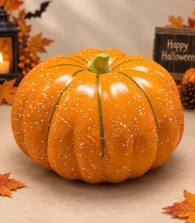 Speckled Orange Pumpkin Decorative Figurine - Image 2