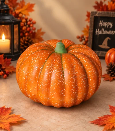 Speckled Orange Pumpkin Decorative Figurine - Image 3