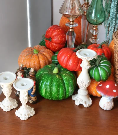 Speckled Orange Pumpkin Decorative Figurine - Image 5