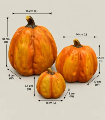 Decorative Autumn Pumpkin Figurines – Set of 3