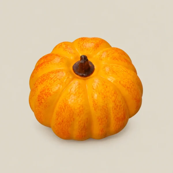 Classic Orange Pumpkin Decorative Figurine - Set of 3