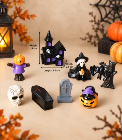 Halloween Miniature Figurine Décor Set – Assorted Designs