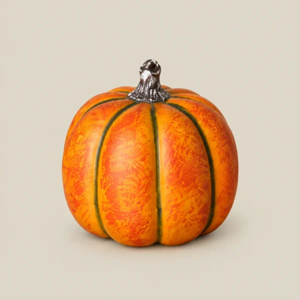 Decorative Orange Pumpkin Figurine – Halloween & Fall Décor