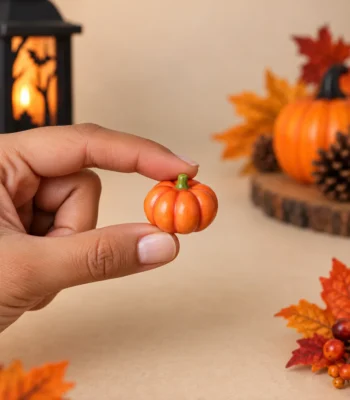 Miniature Orange Pumpkin Decorative Accent - Image 3