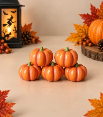 Miniature Orange Pumpkin Decorative Accent - Image 2