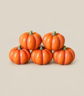 Miniature Orange Pumpkin Decorative Accent - Image 5