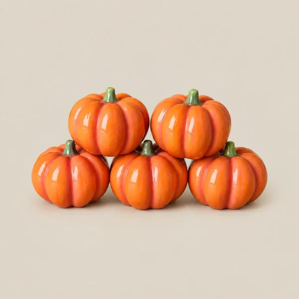 Miniature Orange Pumpkin Decorative Accent