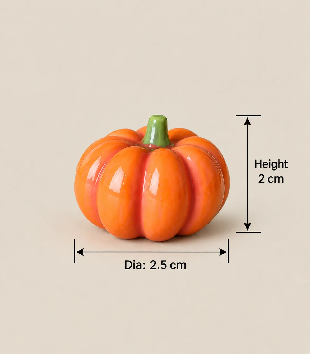 h204 Miniature Orange Pumpkin Decorative Accent - Image 1