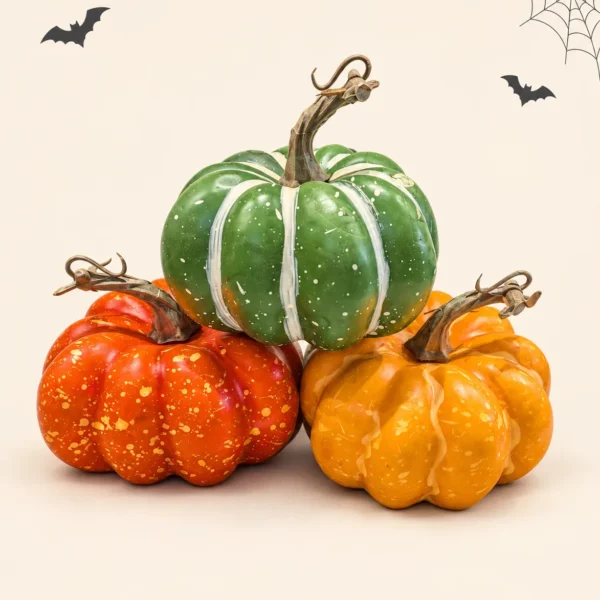 Speckled Harvest Decorative Pumpkin Set – Set of 3