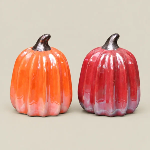 Glazed Ceramic Decorative Pumpkin
