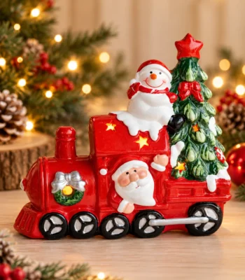 LED Illuminated Christmas Train with Santa, Snowman & Christmas Tree - Image 2