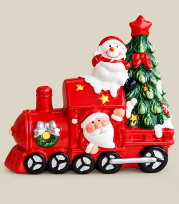 LED Illuminated Christmas Train with Santa, Snowman & Christmas Tree