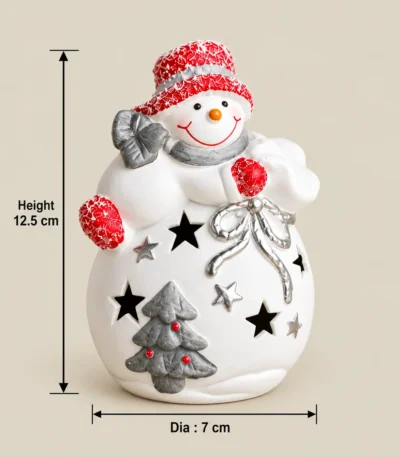 Christmas Snowman & Santa Decorative Figurines with Battery-Operated LED Lights – Set of 2 - Image 4