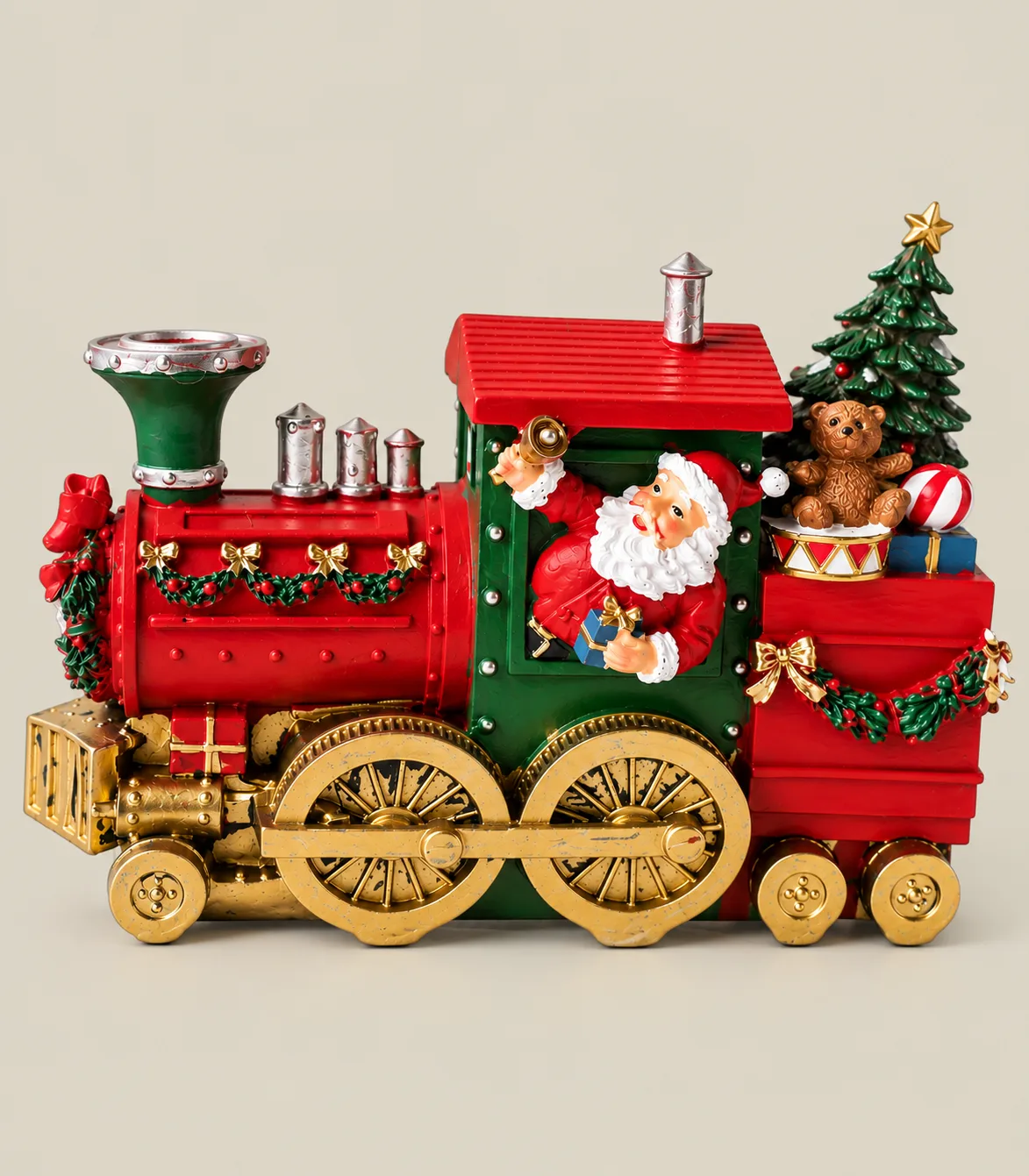 70 Decorative Santa Claus Christmas Train with Christmas Tree and Gifts – Festive Tabletop Décor - Image 1