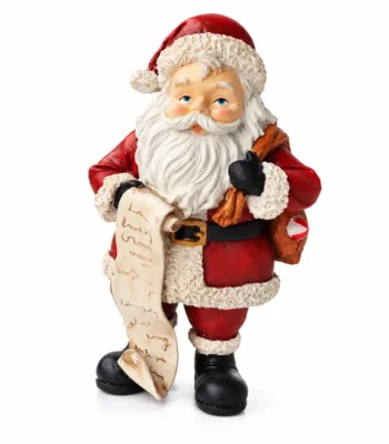 Traditional Santa Claus with Christmas Wish List Scroll Figurine - Image 4