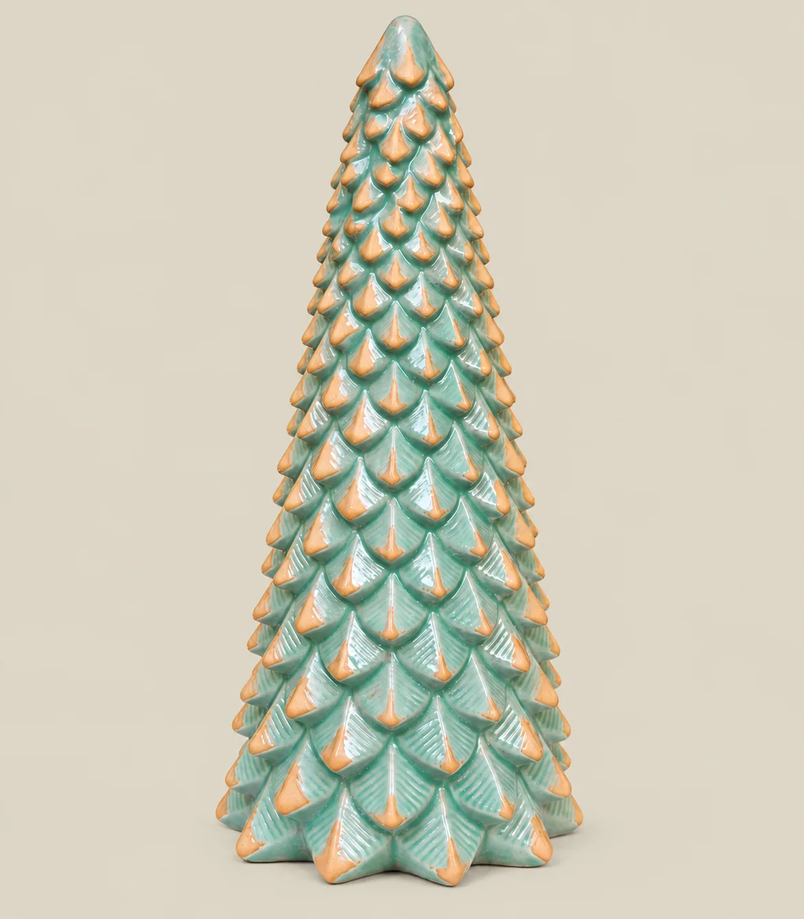 87 Elegant Aqua Green Ceramic Christmas Tree Figurine – 30 cm - Image 1