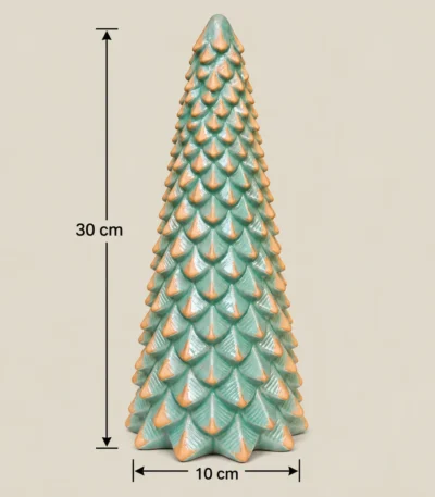Elegant Aqua Green Ceramic Christmas Tree Figurine – 30 cm - Image 3