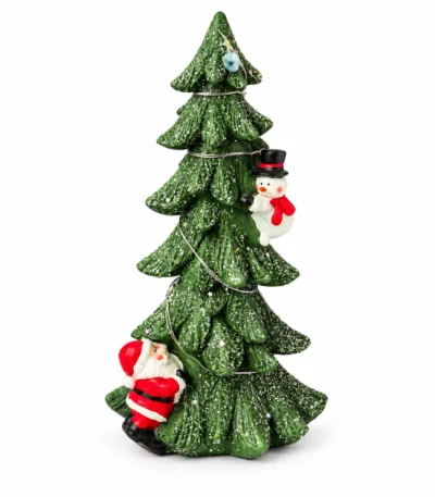 Decorative Christmas Tree with Santa, Snowman & LED Lights - Image 4