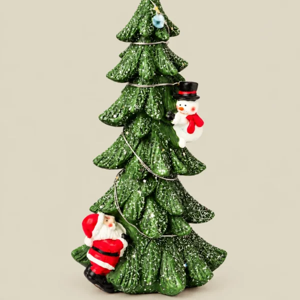 Decorative Christmas Tree with Santa, Snowman & LED Lights