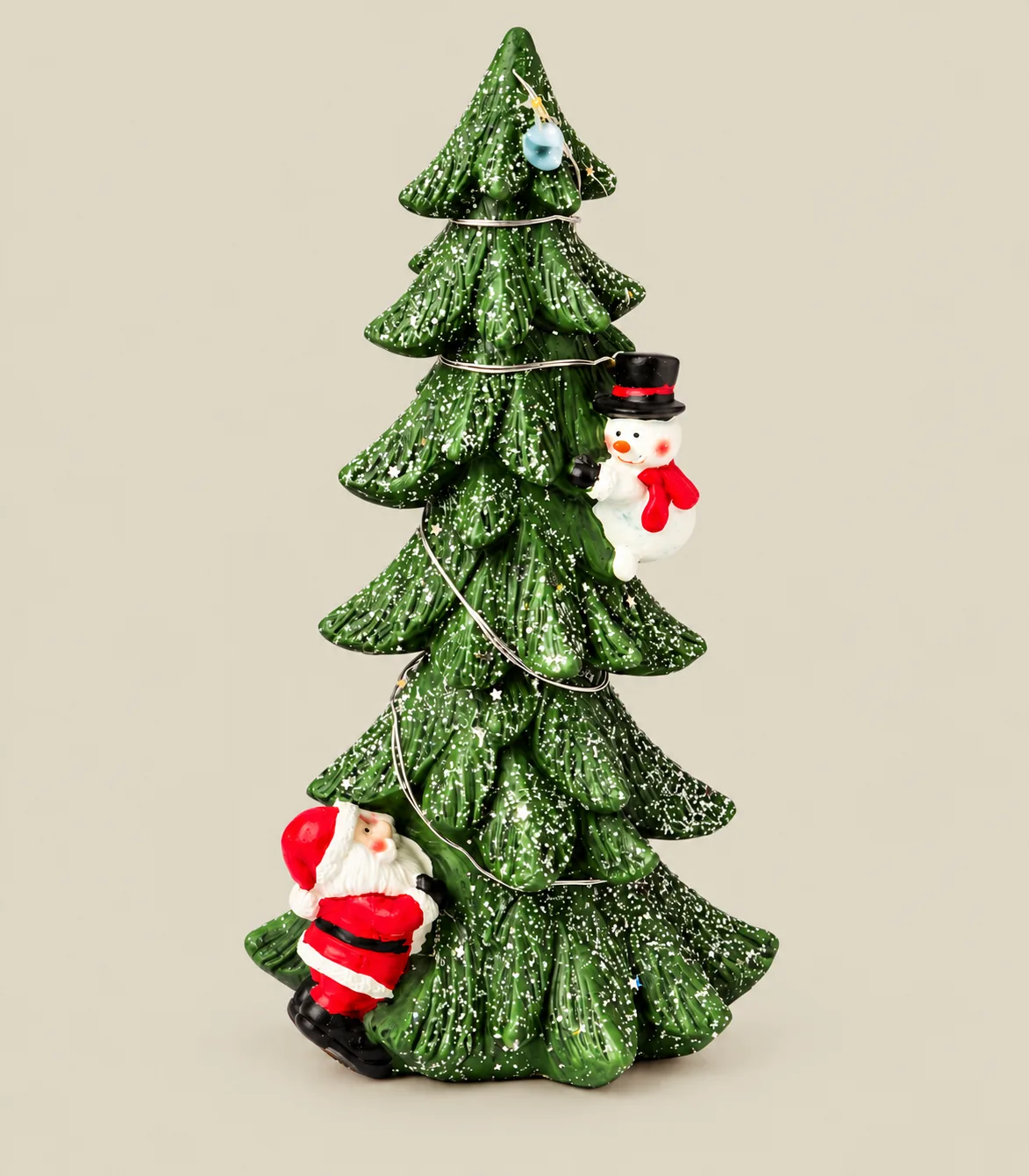 a4 Decorative Christmas Tree with Santa, Snowman & LED Lights - Image 1