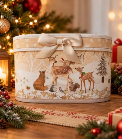 Christmas Woodland Deer Ceramic Mug Gift Set with Matching Decorative Gift Box – Set of 2 - Image 3