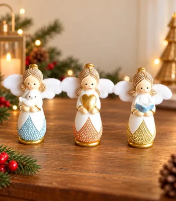 Colourful Mini Angel Figurines with Inspirational Symbols –  Per Set - Image 2