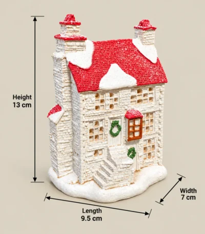Battery-Operated LED Illuminated Snowy Christmas Cottage House Décor - Image 3