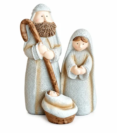 Vintage Elegance Holy Family Nativity Resin Figurine – Christmas Décor - Image 4