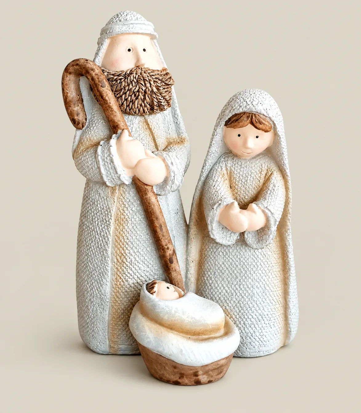 q48 Vintage Elegance Holy Family Nativity Resin Figurine – Christmas Décor - Image 1