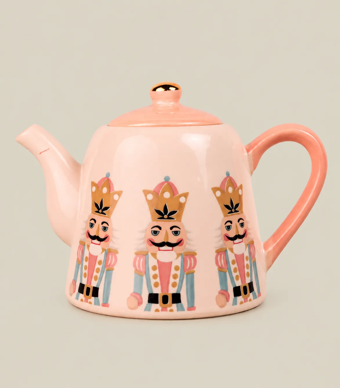 rc11 Premium Ceramic Nutcracker Christmas Teapot with Lid – Festive Decorative Kettle - Image 1
