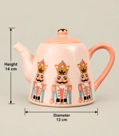 Premium Ceramic Nutcracker Christmas Teapot with Lid – Festive Decorative Kettle - Image 3
