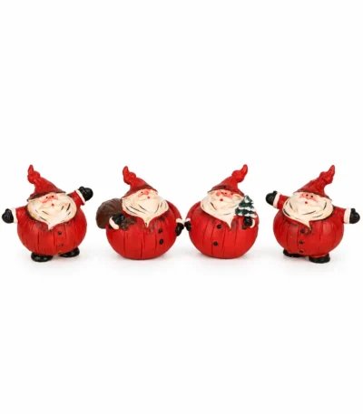 Miniature Dancing Santa Claus Christmas Figurines – Set of 4 - Image 4