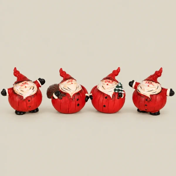 Miniature Dancing Santa Claus Christmas Figurines – Set of 4