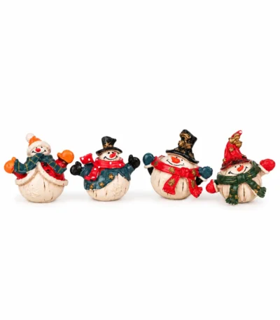 Mini Resin Christmas Snowman Figurines – Set of 4 | Festive Tabletop Decorations - Image 4