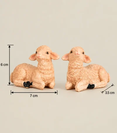 Cute Mini Lamb Figurines – Per set - Image 3