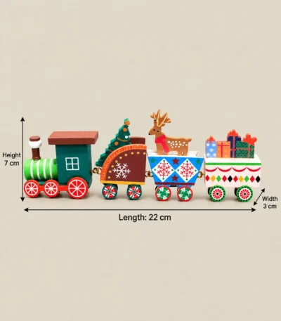Gingerbread-Inspired Wooden Christmas Train Décor – Set of 4 Carriages - Image 3