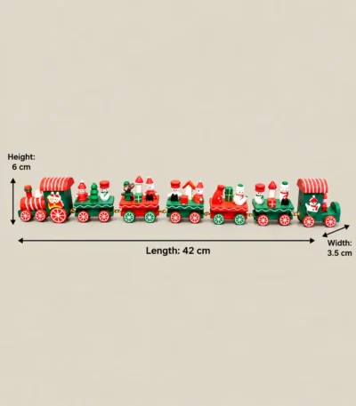Festive Christmas Wooden Train with Santa, Snowman & Gift Figurines – 7-Piece Decorative Set - Image 3